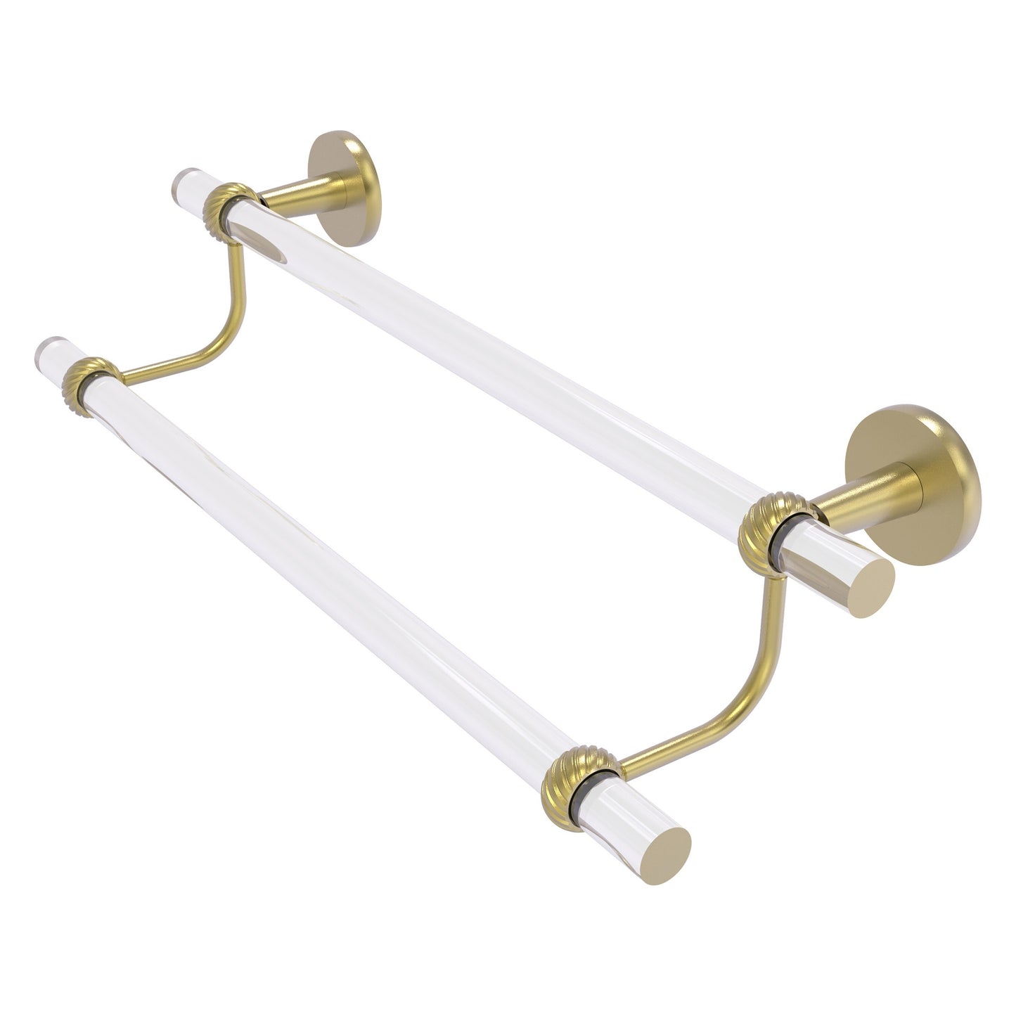 Allied Brass Clearview 24-in double Satin Brass Wall mount Double Towel Bar