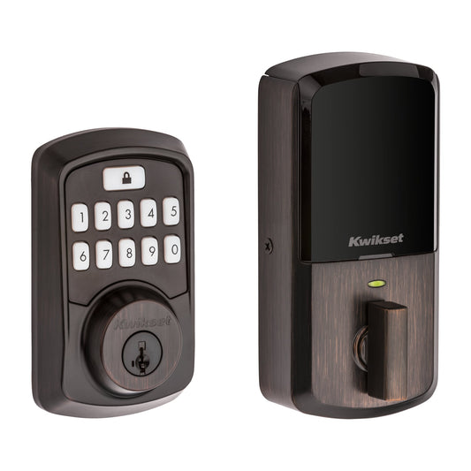 Kwikset Aura Venetian Bronze Smart Lock Electronic Deadbolt Bluetooth Smartkey with Keypad 942 BLE DB 11P SMT