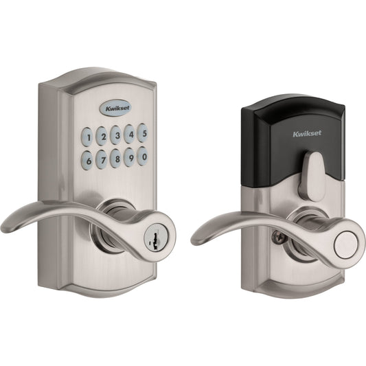 Kwikset SmartCode 955 Satin Nickel Electronic Handle Smartkey with Keypad 955PML 15 SMT CP