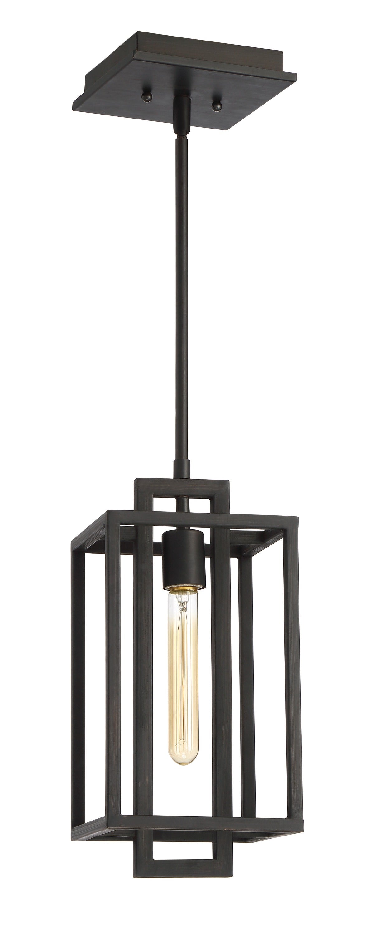Craftmade Cubic 1 -Light Aged bronze Transitional Square Medium Hanging Pendant light 2467963