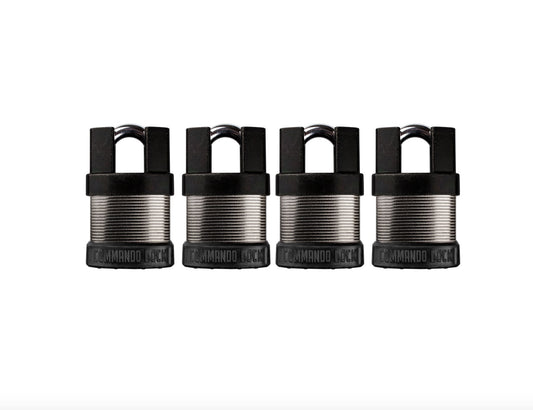 Commando Lock IChange Bolt Cutter Proof Keyed Padlock, 1-3/4-in Wide x 1-1/8-in Shackle (4-Pack) 5004