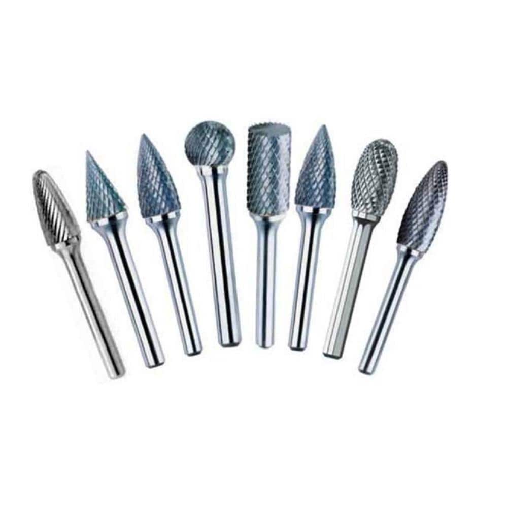 Drill America 8-Piece Tungsten Carbide Set Cutting Bur Accessory Kit DUL4SET
