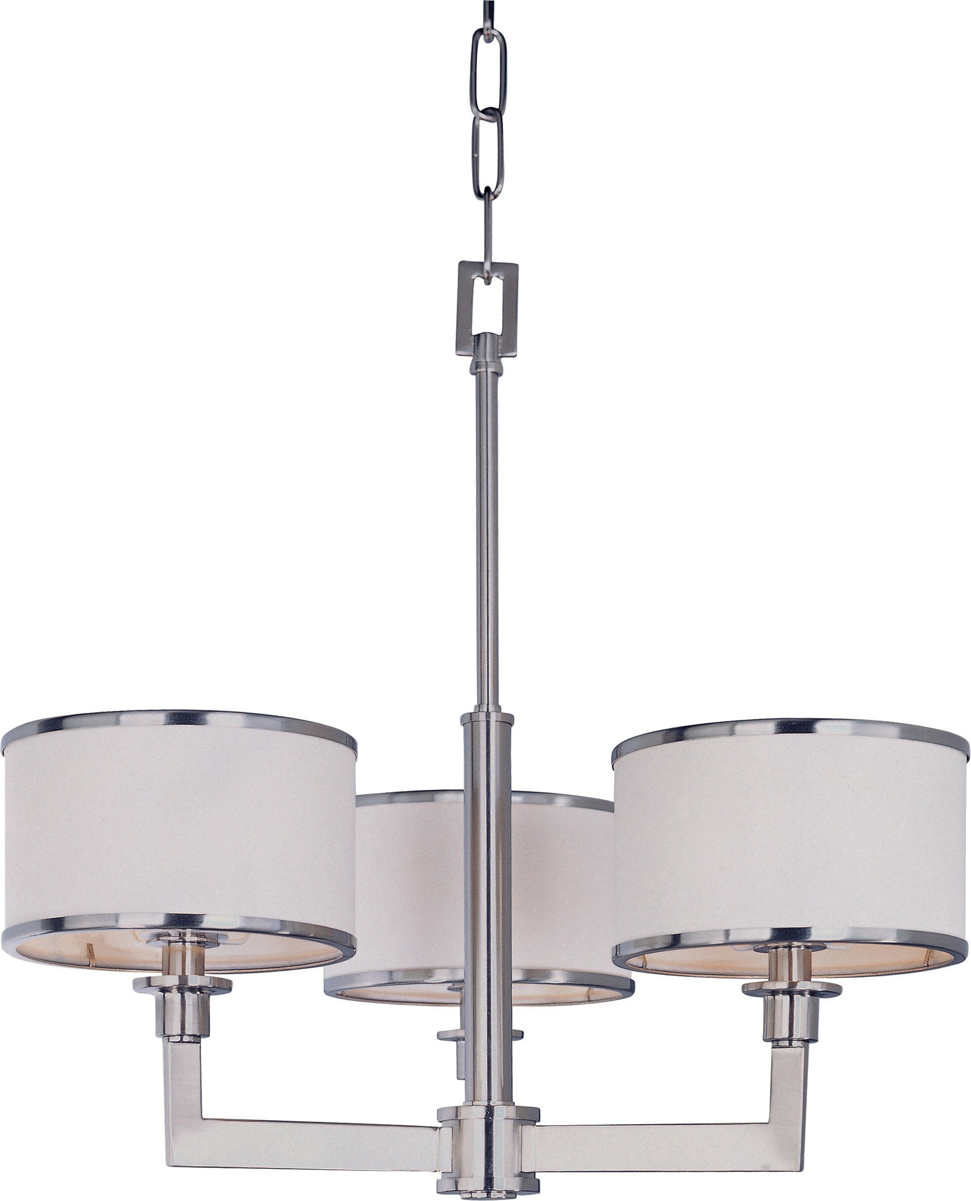 Maxim Lighting Nexus 3 -Light Satin Nickel Modern/contemporary For Use in Bedrooms, Dining Rooms, Foyers, Kitchens, Living Rooms Chandelier