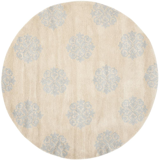 Safavieh Soho Thomas 6 x 6 (ft) Tufted Wool Beige Round Indoor Abstract Area rug