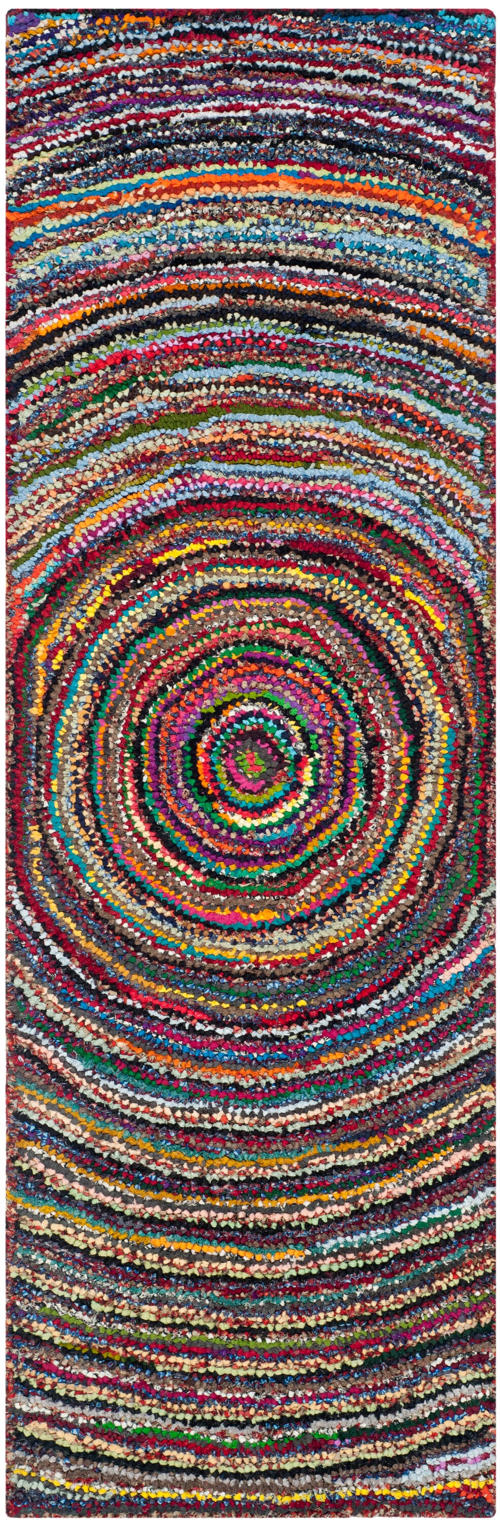 Safavieh Nantucket Orring 2 x 11 (ft) Tufted Multi Rectangular Indoor Abstract Bohemian/Eclectic Runner rug