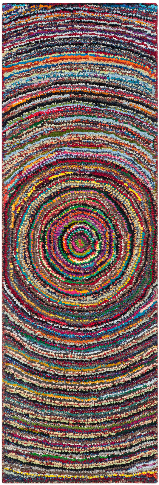 Safavieh Nantucket Orring 2 x 11 (ft) Tufted Multi Rectangular Indoor Abstract Bohemian/Eclectic Runner rug