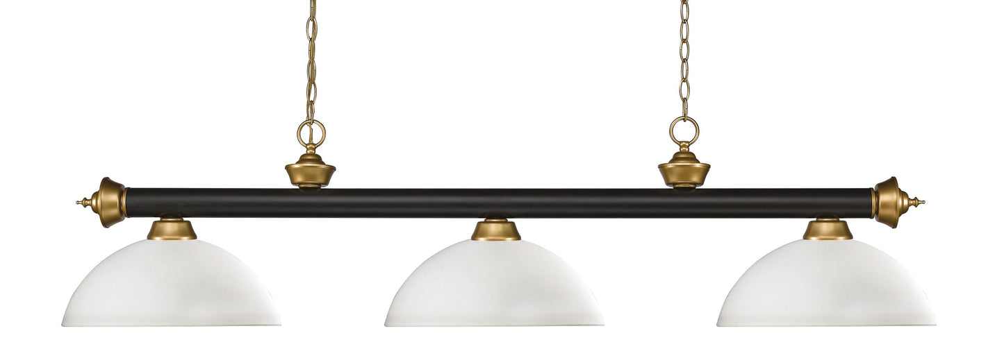 Z-Lite Riviera Bronze + Satin Gold Incandescent Medium base (E-26) Pool Table Lighting