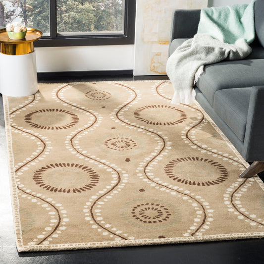 Martha Stewart Ogee Dot 9 x 12 (ft) Tufted Wool Alpaca Rectangular Indoor Abstract Farmhouse/Cottage Area rug