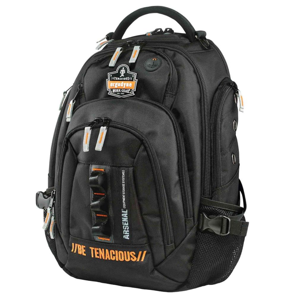 Arsenal Ergodyne Arsenal 5144 Mobile Office Backpack Black Polyester Zippered Tool Bag 13044