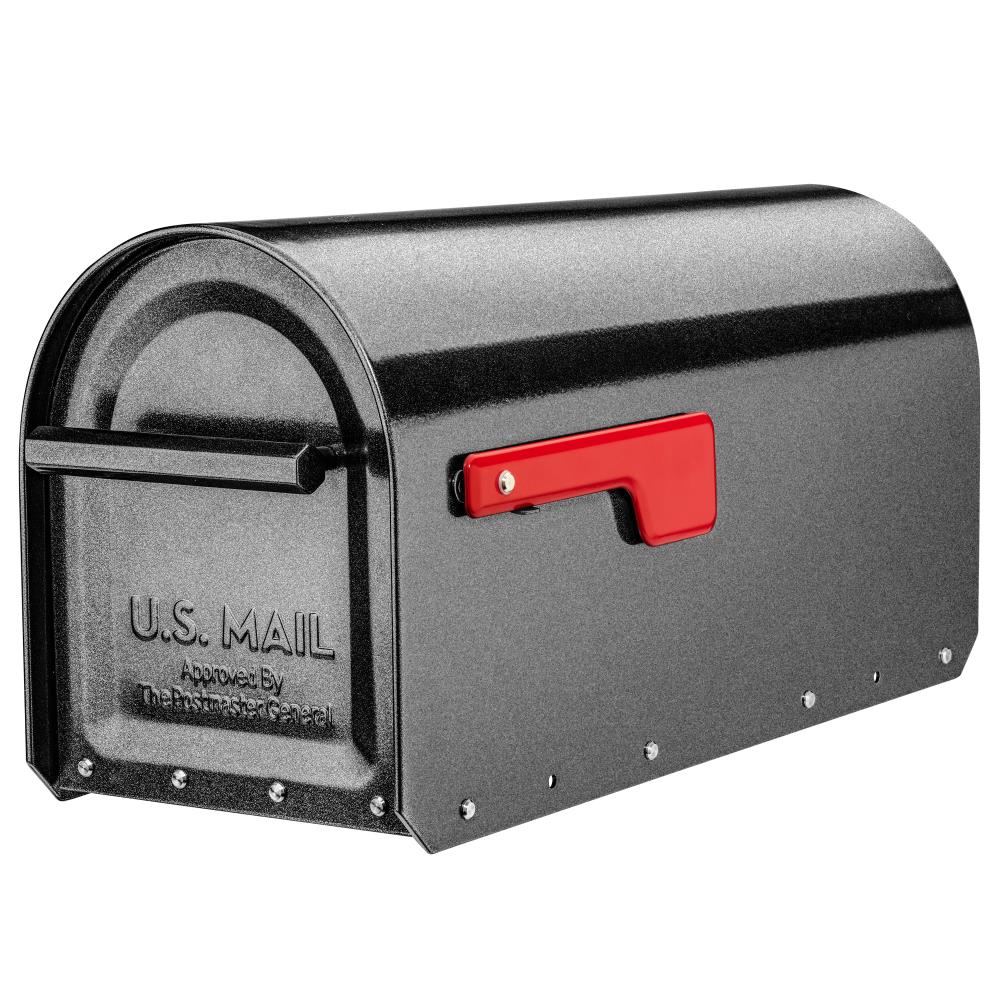 Architectural Mailboxes Post Mount Gray Metal Large Mailbox 5560P-R-10