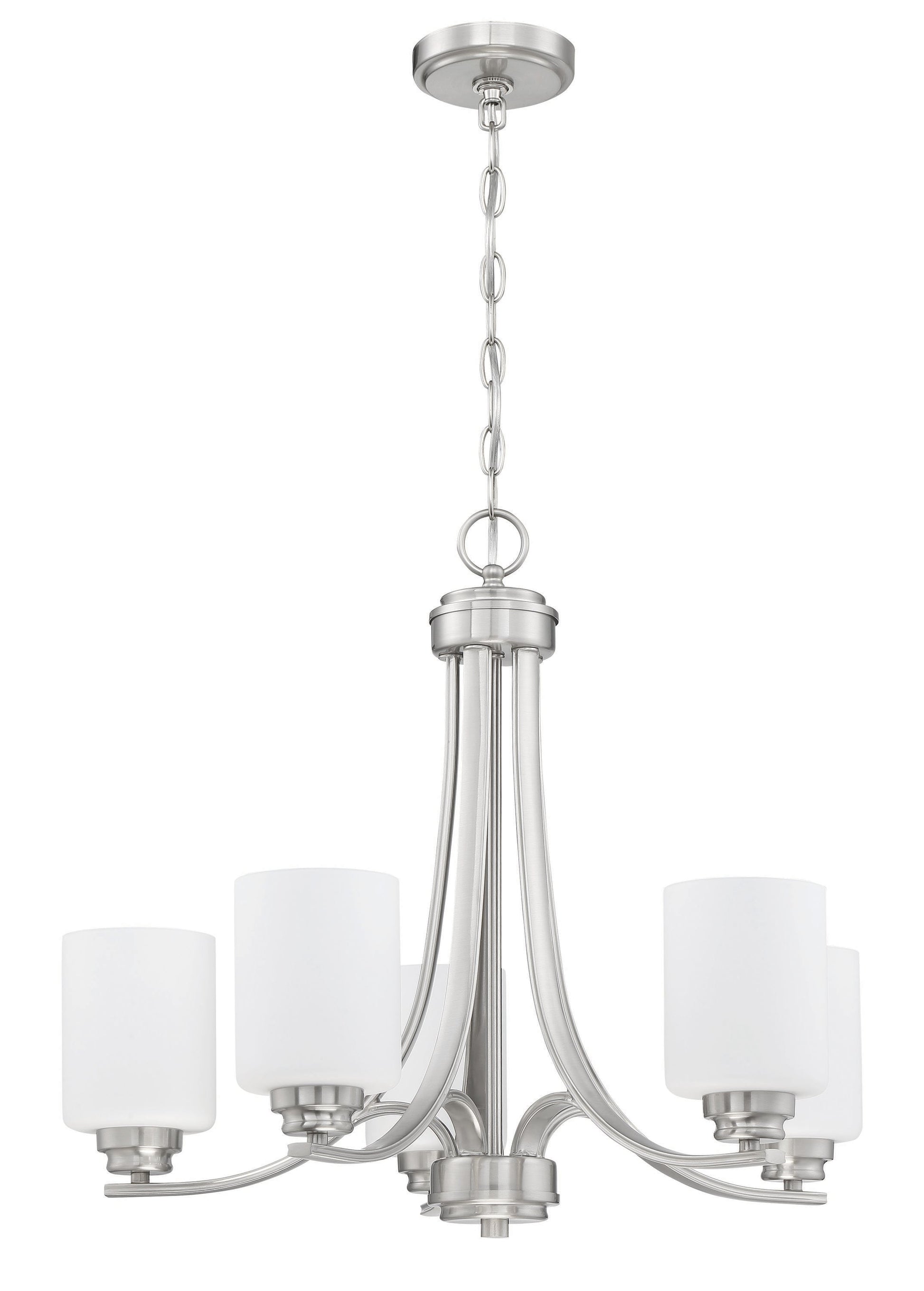 Craftmade Bolden 5 -Light Brushed Nickel Transitional For Use in Bedrooms, Dining Rooms, Foyers, Kitchens, Living Rooms Chandelier 2180063