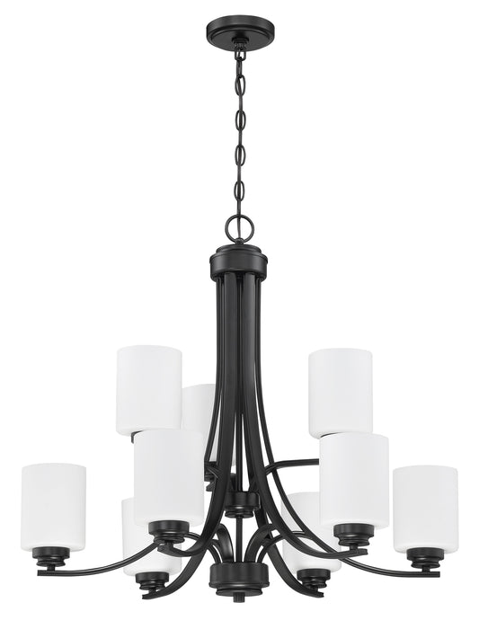 Craftmade Bolden 9 -Light Black Transitional For Use in Bedrooms, Dining Rooms, Foyers, Kitchens, Living Rooms Chandelier 2179979