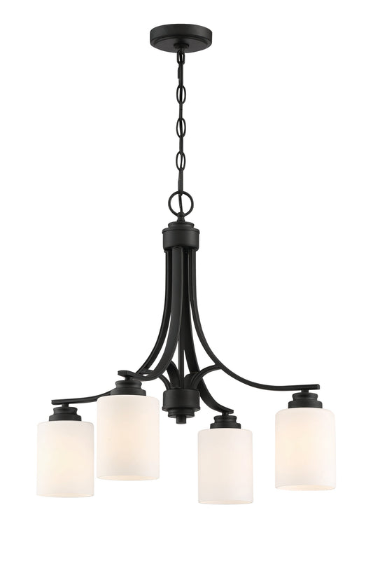 Craftmade Bolden 4 -Light Black Transitional For Use in Bedrooms, Dining Rooms, Foyers, Kitchens, Living Rooms Chandelier 2180067