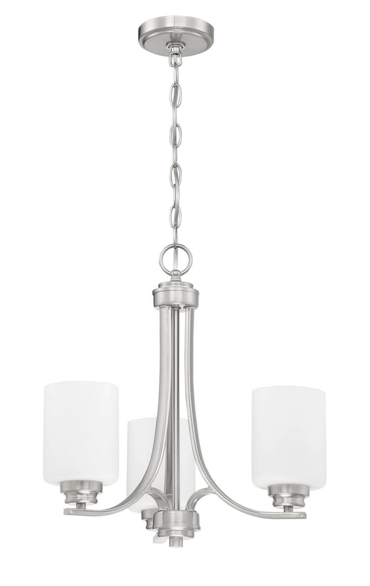 Craftmade Bolden 3 -Light Brushed Nickel Transitional For Use in Bedrooms, Dining Rooms, Foyers, Kitchens, Living Rooms Chandelier 2180065