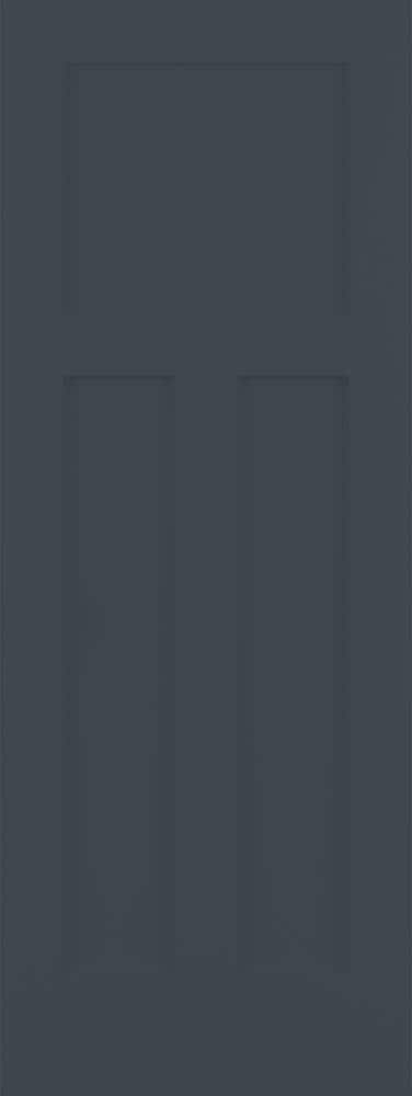 RELIABILT Shaker 36-in x 80-in Steele Gray 3-panel craftsman Smooth Solid core Prefinished Pine Wood Slab Door