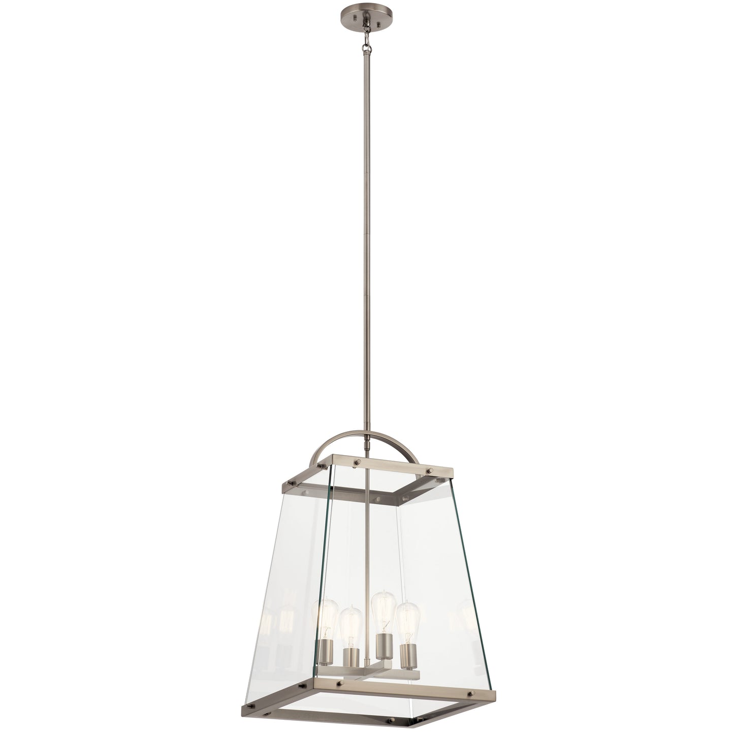 Kichler Darton 4 -Light Classic Pewter Transitional Clear glass Lantern Medium Hanging Pendant light