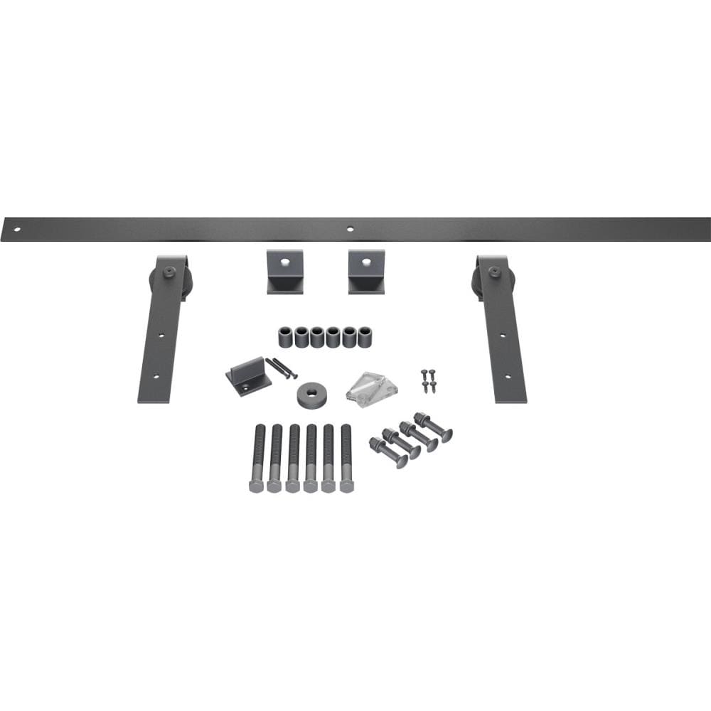 Goldberg Brothers 60-in Silver Metallic Indoor J-strap Single Double Barn door hardware kit