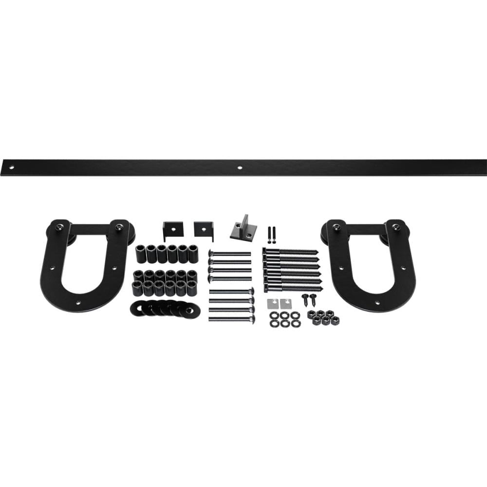 Goldberg Brothers 60-in Black Indoor Horseshoe Single Double Barn door hardware kit