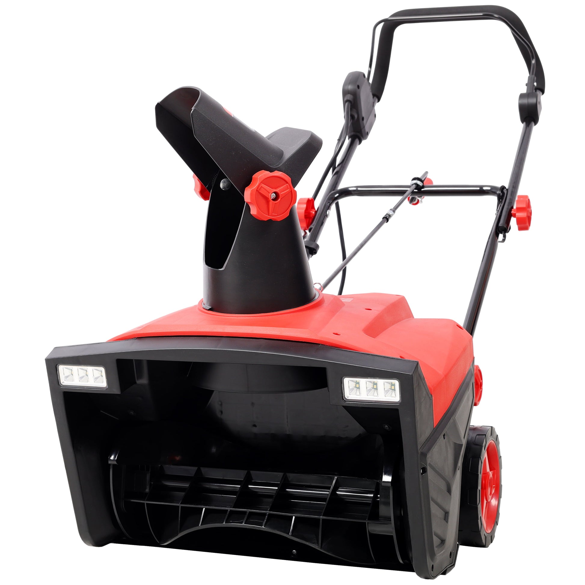 15-Amp Electric Snow Blower, Corded Snow Thrower with LED Lights, 20" Wide, 30 Ft Throw, 2900 RPM, 180° Rotating Chute, Red