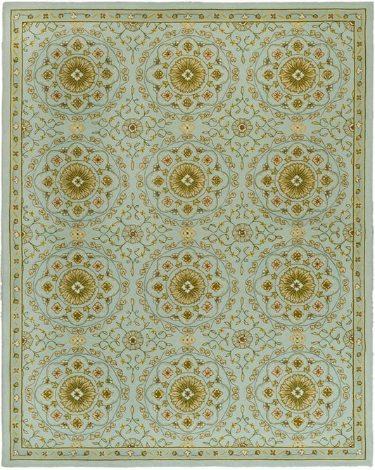 Safavieh Chelsea Amaya 9 x 12 (ft) Hooked Wool Teal/Green Rectangular Indoor Floral/Botanical Area rug