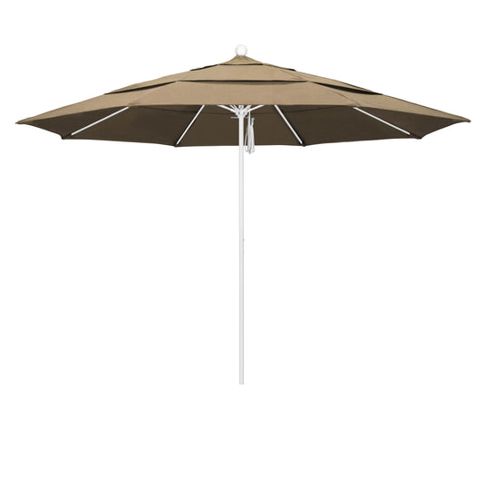 California Umbrella 11-ft Aluminum Beige No-tilt Market Patio Umbrella