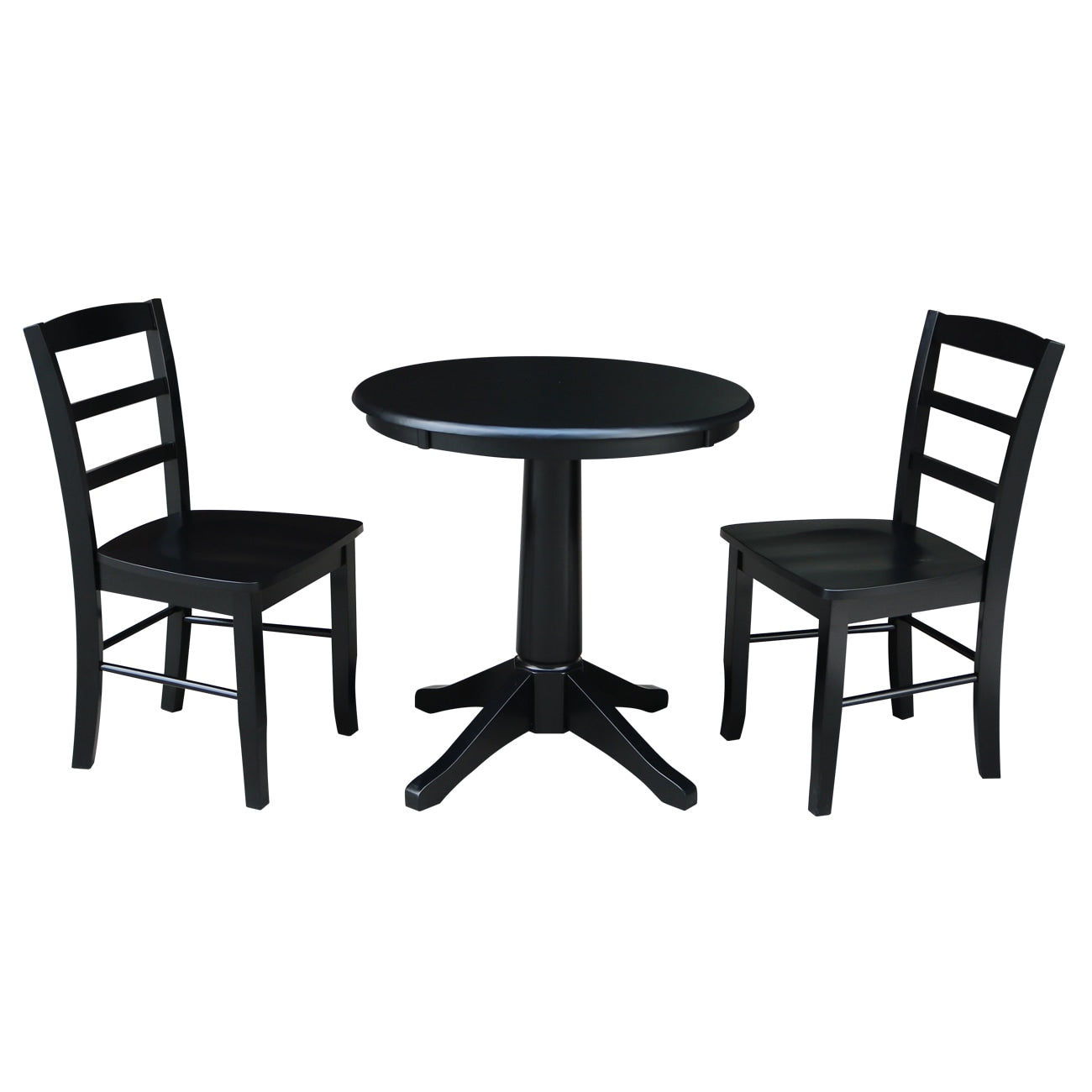 International Concepts Black Casual Dining Room Set with Round Table ( Seats 2 )