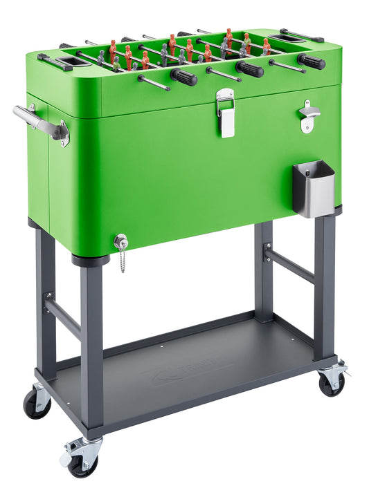 TRINITY 80-Quart Green Beverage Cooler with Foosball Lid, Stainless Steel Construction TXKPGN-0809