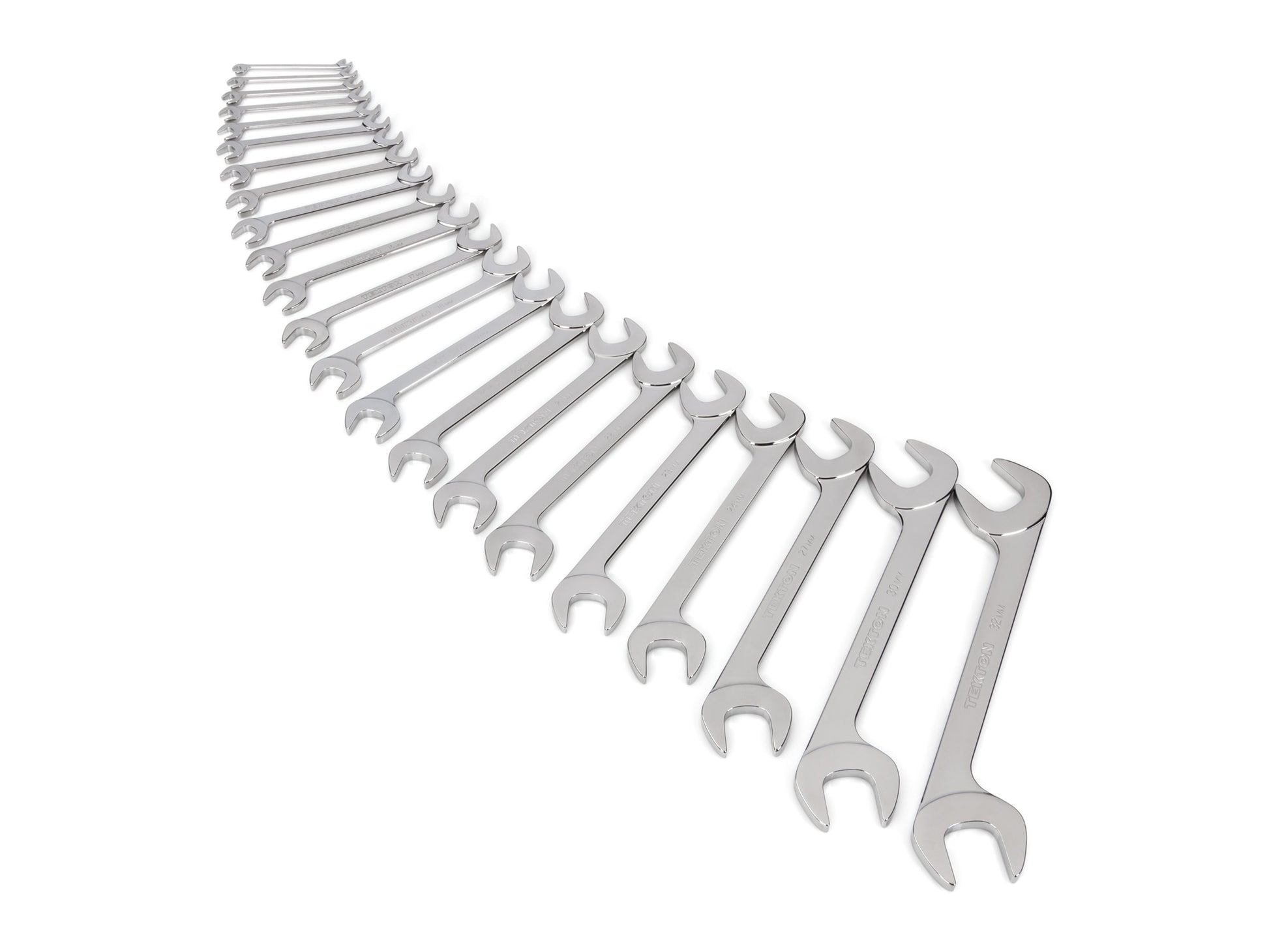 TEKTON 22-Piece Set Metric Angle Open End Wrench WAE90202