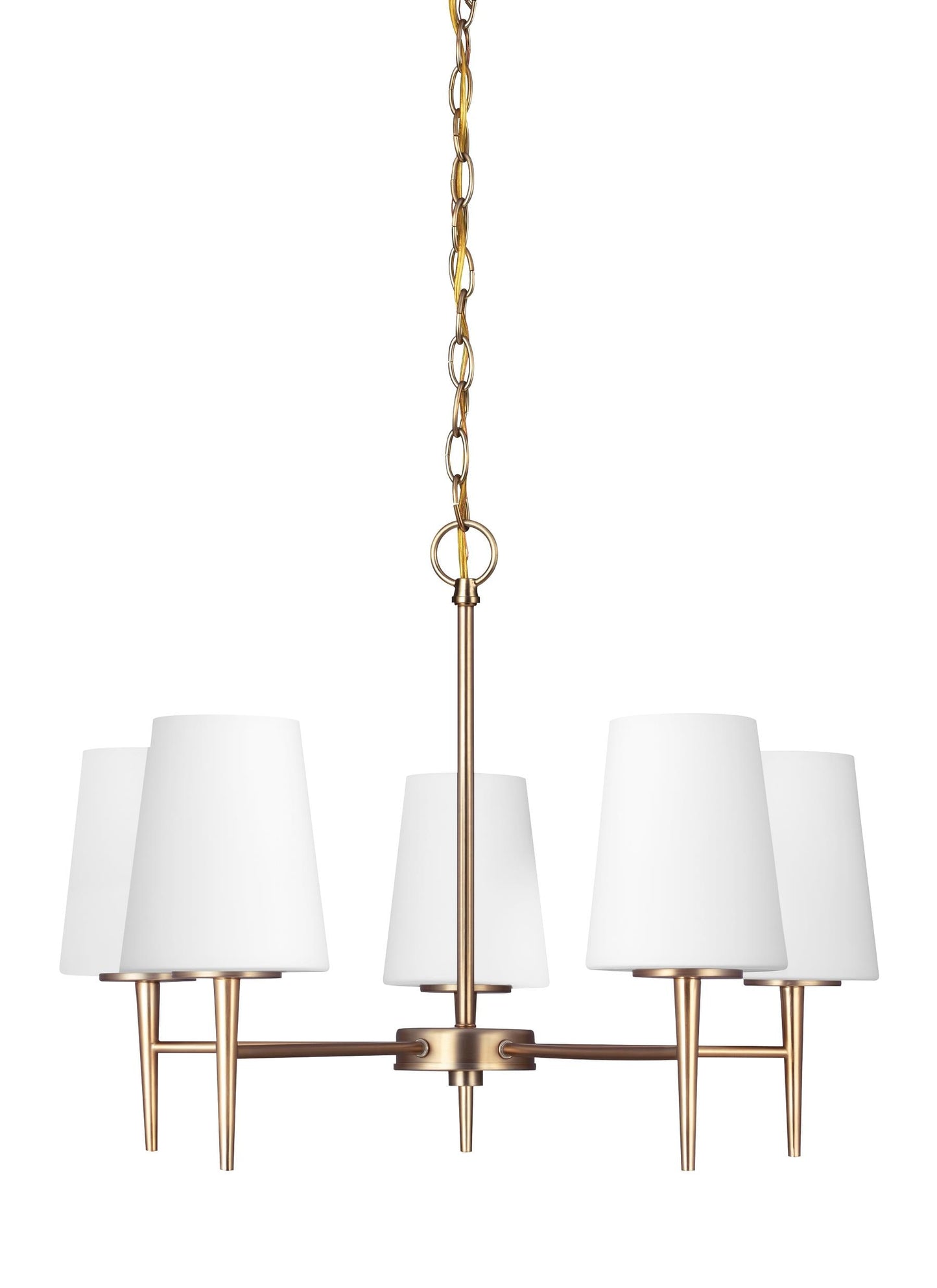 Generation Lighting Driscoll 5 -Light Satin Brass Modern/contemporary For Use in Dining Rooms, Foyers, Kitchens, Chandelier