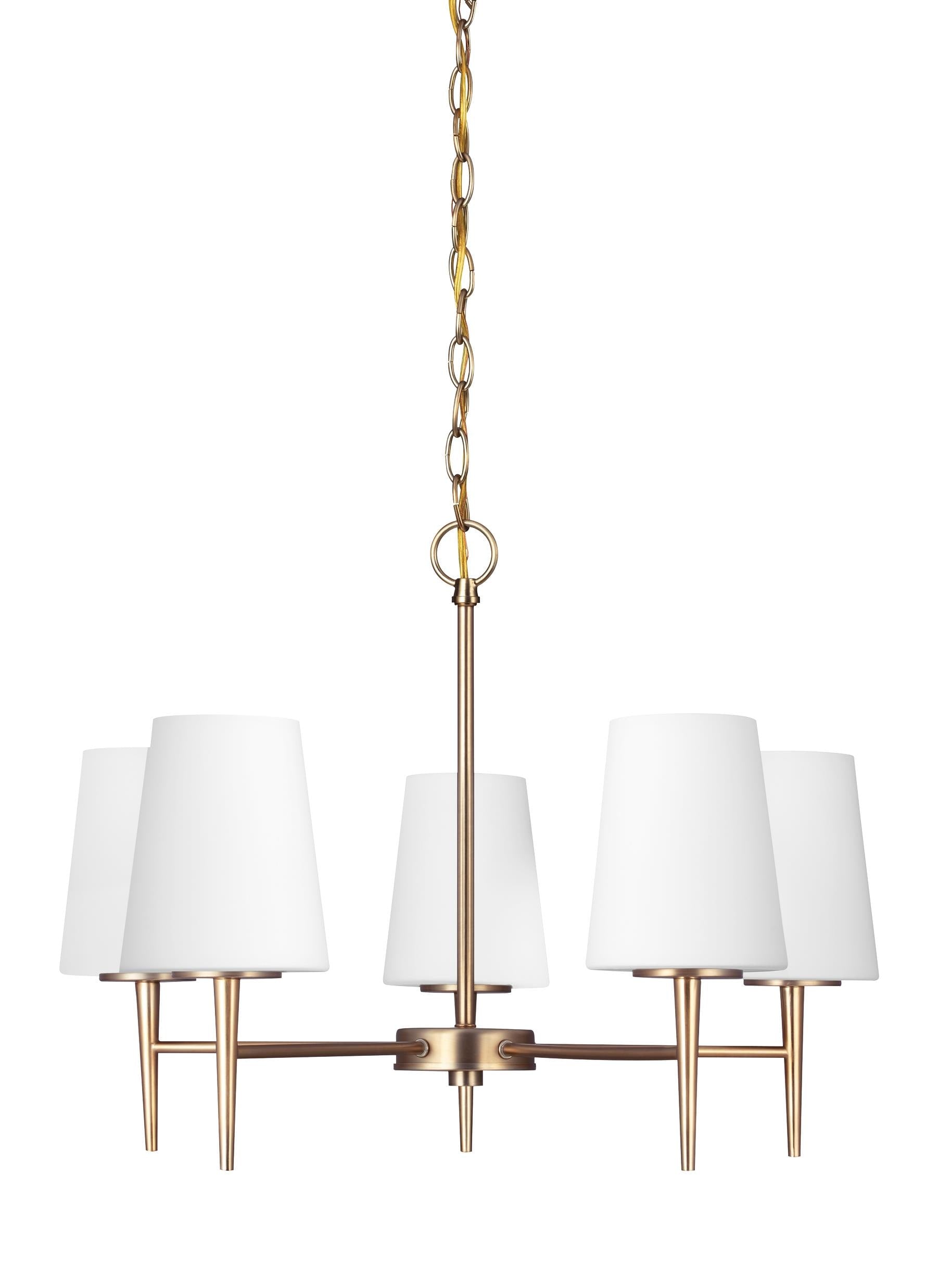 Generation Lighting Driscoll 5 -Light Satin Brass Modern/contemporary For Use in Dining Rooms, Foyers, Kitchens, Chandelier