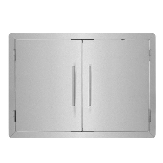 AdirHome Double Face Grill Double Access Door Panel w Towel Holder Built-In Grill Cabinet Double Doors 303-30-DF