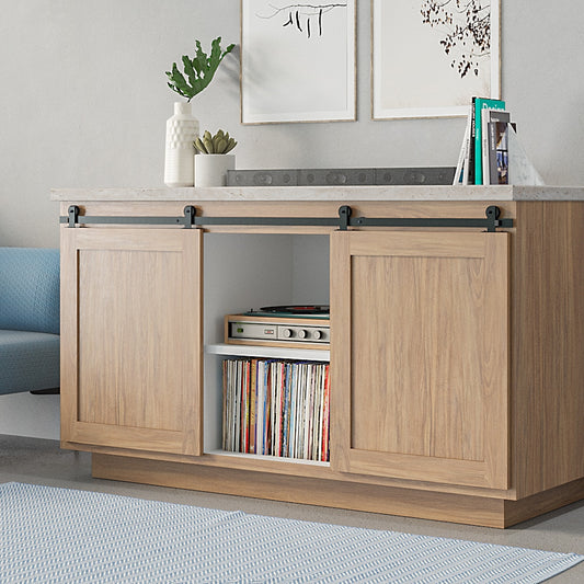 Quiet Glide 72-in Matte Black Indoor Top Mount Double Barn Door Hardware Kit NT.1310.03.08-72-2