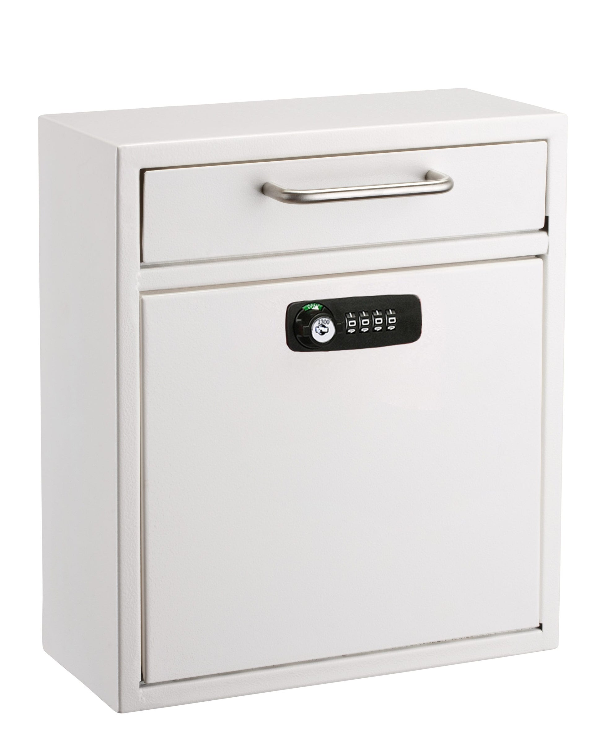AdirOffice Wall Mount White Metal Standard Lockable Mailbox 631-05-WHI-KC