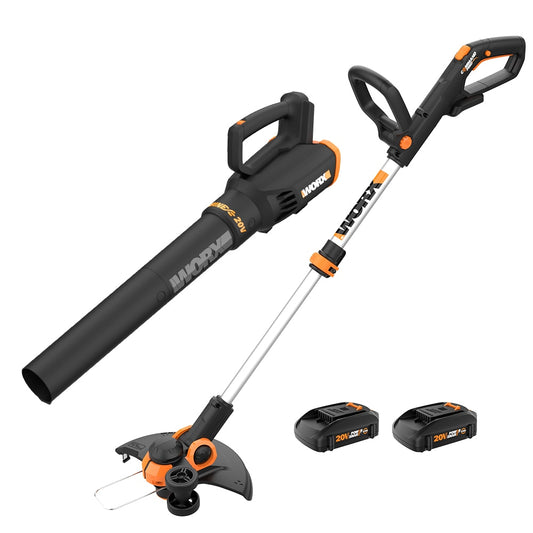 WORX Power Share 20-volt Max Cordless Battery String Trimmer and Leaf Blower Combo Kit 2 Ah (Battery & Charger Included) WG928
