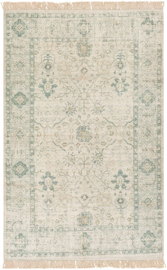 Livabliss Zainab 5 x 8 (ft) Tufted Sage Rectangular Indoor Medallion Oriental Pet Friendly Area rug