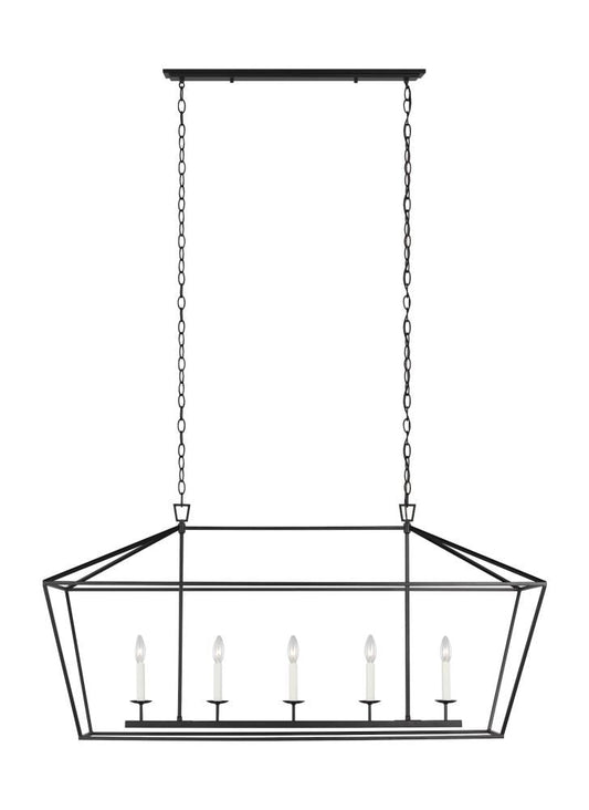 Generation Lighting Dianna 5 -Light Black Traditional For Use in Dining Rooms, Foyers, Kitchens, Chandelier