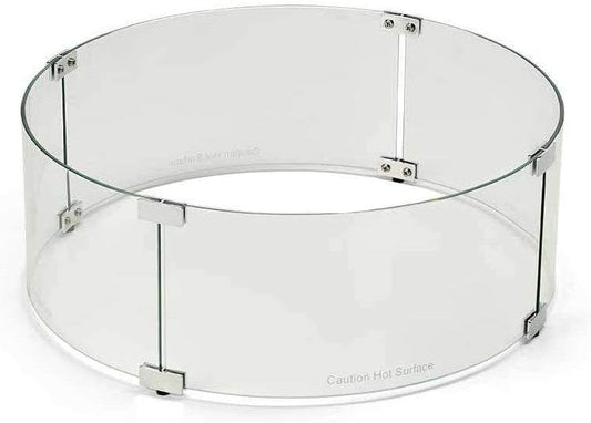 HPC Fire Round Fire Pit Glass Wind Guard (WG38-RD), 38-Inch