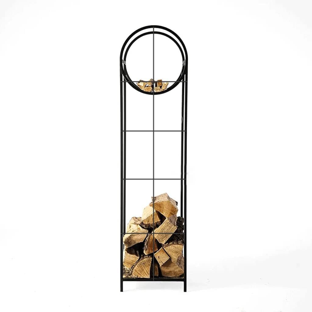 Outdoor Fireplace Firewood Rack Firewood Holder Firewood Rack Outdoor Wrought Iron Wood Holders Firewood Storage Rack for Patio Deck Metal Log Holder Wood Log Store(