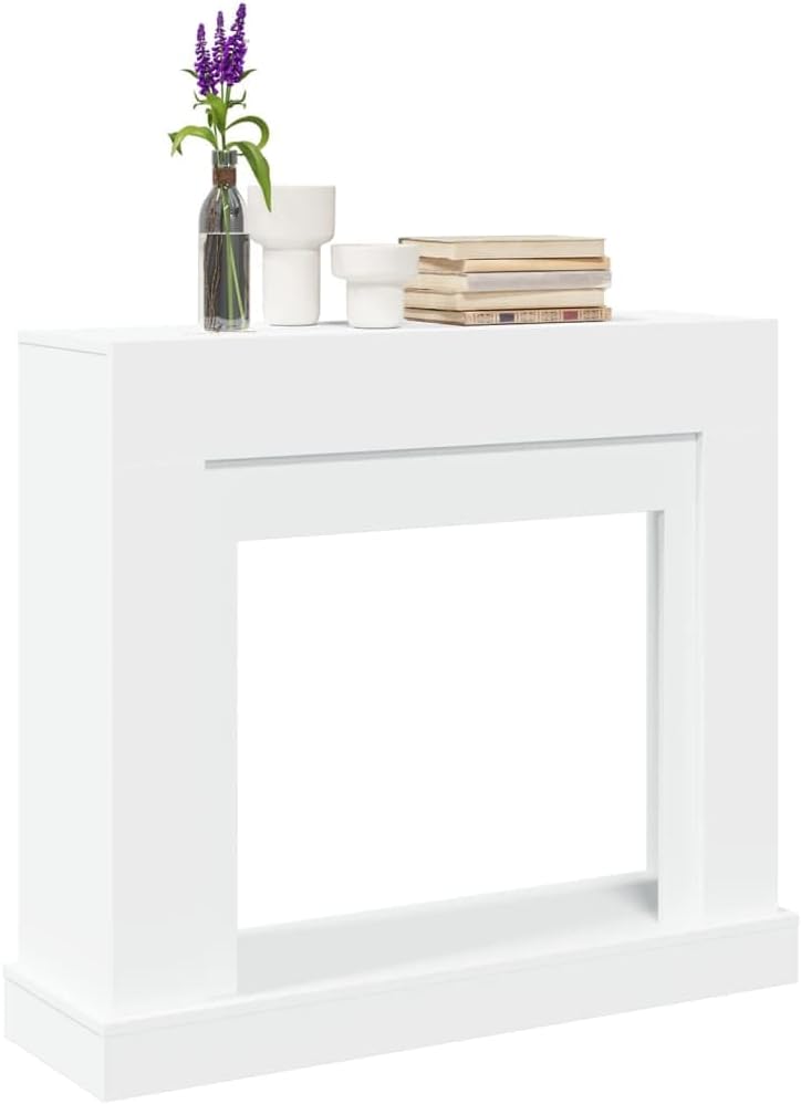 Fireplace Surround White 39.4x11.8x34.4 Engineered Wood,Fireplace & Wood Stove Accessories,854562