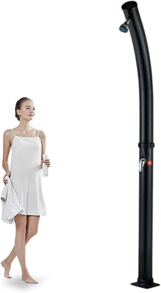 Solar Shower, Outdoor Shower kit 7.2 Ft Outdoor Shower Solar Powered, Outside Shower Kit W/Shower Head & Foot Tap Spigot, Portable Garden Shower for Poolside, Pool Area, Beach House