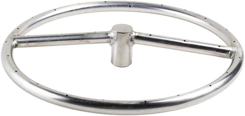 HPC Fire Round Stainless Steel Fire Pit Burner (FRS-12-NG), 12-Inch, Natural Gas