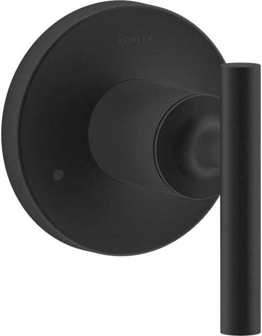 KOHLER T14491-4-BL Purist MasterShower Transfer Valve Trim with Lever Handle, Faceplate with Handle Included, Matte Black