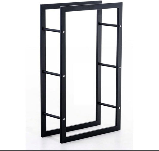 Firewood Rack Holder for Indoor and Outdoor Use, Heavy Duty Fireplace Organizer for Outside Area
