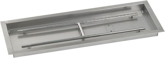 American Fireglass Stainless Steel Drop-in Rectangular Fire Pit Pan and Burner \u2013Durable, Easy Install and Removal, Even Burn \u2013 Must Have for Fire Glass Display, 36\u201D x 12\u201D