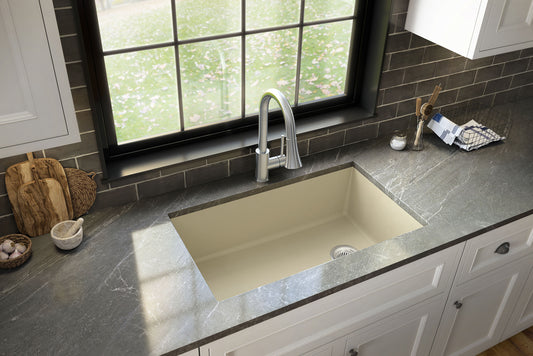 Karran Undermount 31.75-in x 19.25-in Quartz Single bowl Kitchen Sink