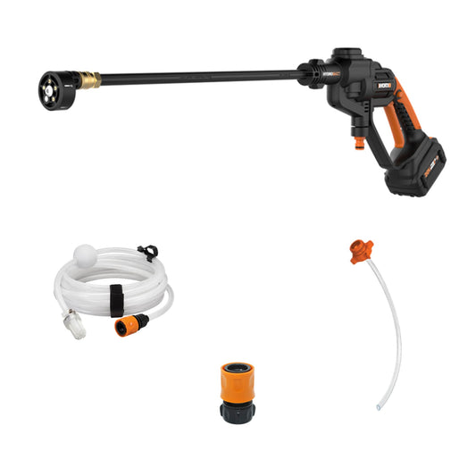 WORX Power Share 4Ah Hydroshot 320 PSI 0.53-GPMs Cold Water Battery Pressure Washer with 1 Spray Tip (Battery and Charger Included) WG620