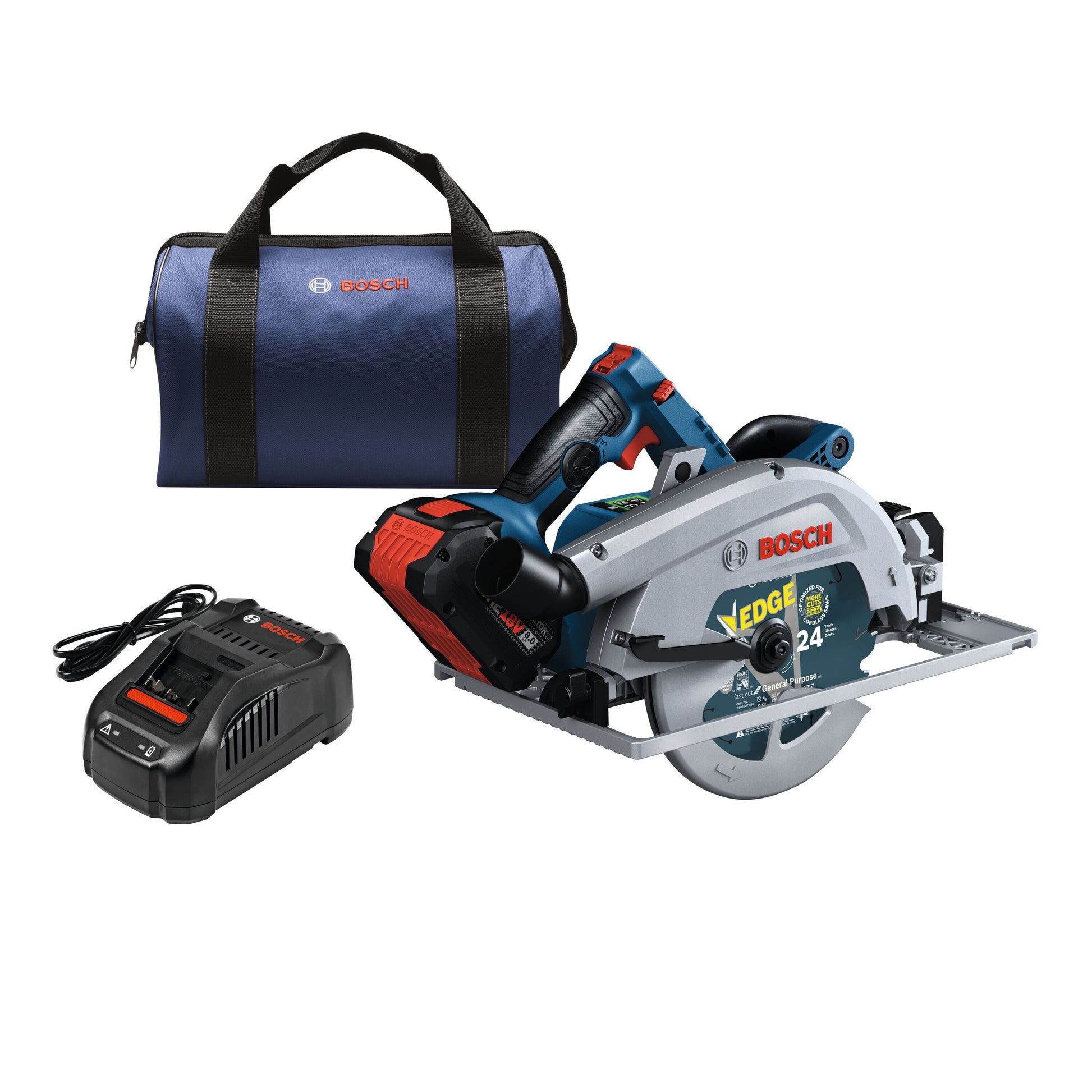 Bosch 18-volt 8-Amp 7-1/4-in Brushless Cordless Circular Saw Kit (1-Battery & Charger Included) GKS18V-25GCB14