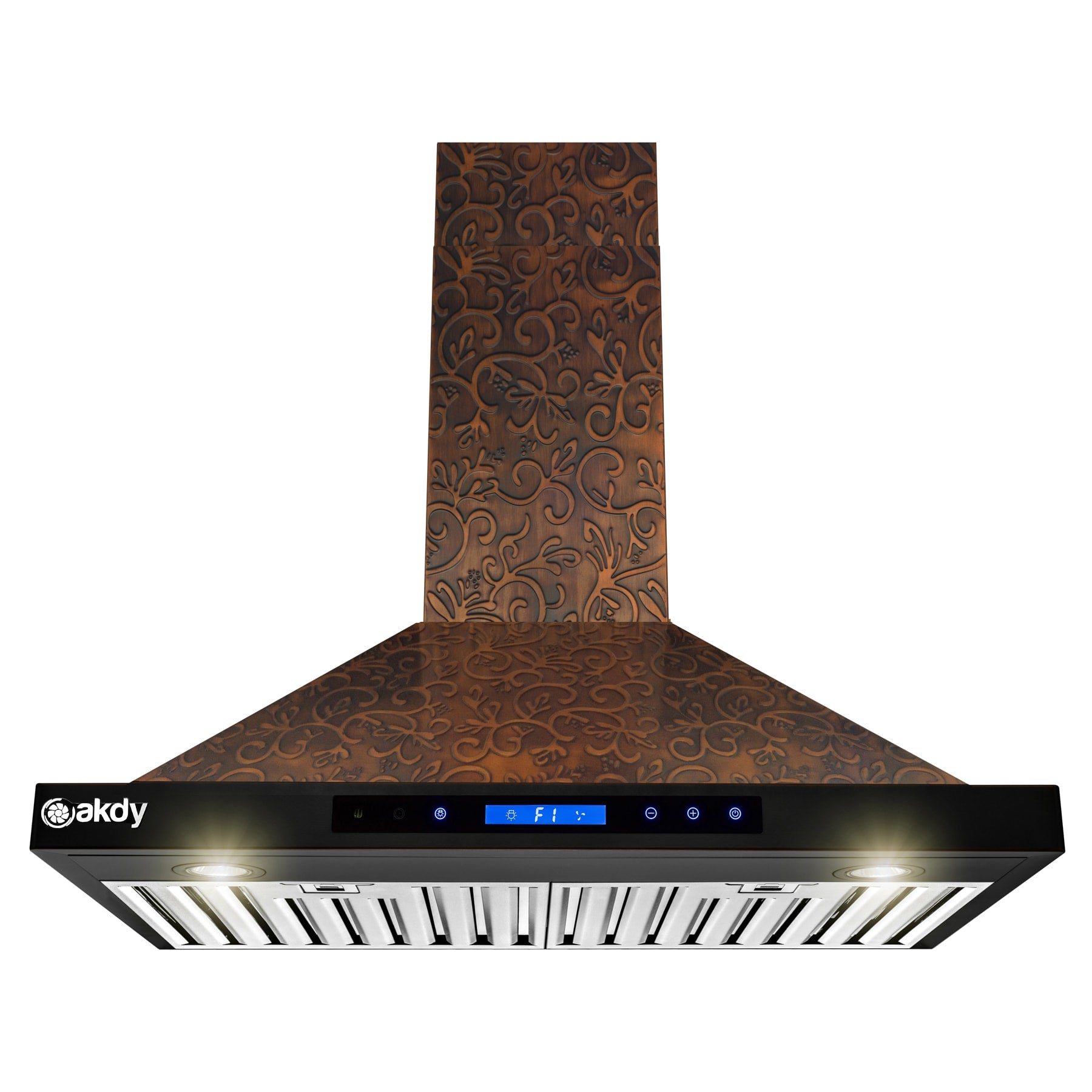 AKDY 30 inch Convertible 343-CFM Bronze/Embossing Copper Wall-Mounted Range Hood