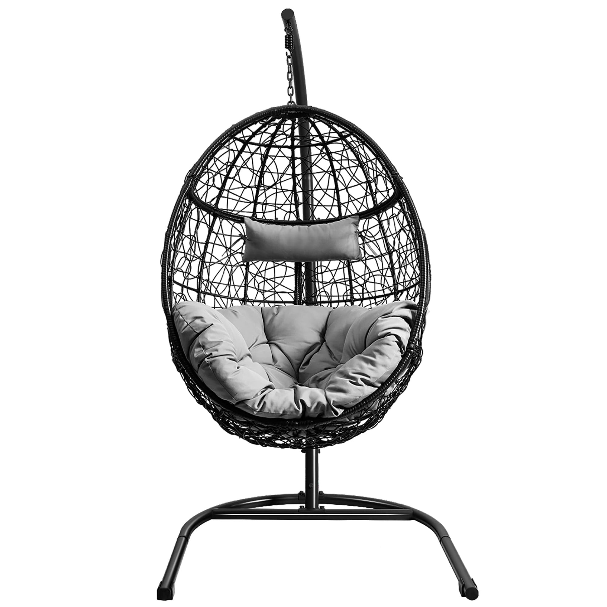 Costway Black Quilted Hammock chair with Stand