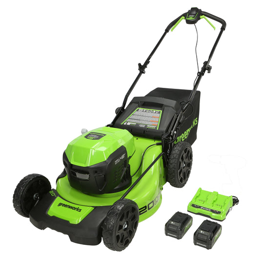 Greenworks 48-volt 20-in Cordless Push Lawn Mower 4 Ah (2-Batteries and Charger Included) MO48L4210